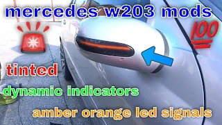 how to: mercedes benz w203 mods tinted dynamic indicator install (amber orange single led)