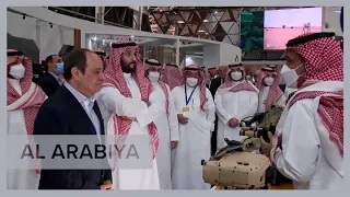 Saudi Crown Prince tours World Defense Show with Egyptian President