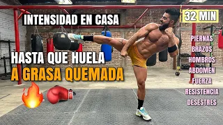 Cardio Hiit Hasta Que Huela a GRASA QUEMADA (32 Minutos) Rutina Con Golpes Patadas Y Más Sorpresas