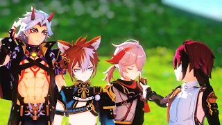 Kazuha - Heizou - Itto - Gorou [ロールプレイングゲーム // Role Playing Game MMD] Genshin Impact