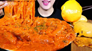 ASMR 꾸덕꾸덕🤩납작당면 로제 파스타 먹방! ft.치즈 함박스테이크 리얼먹방 WIDE NOODLES ROSE PASTA & CHEESE HAMBURGER STEAK MUKBANG