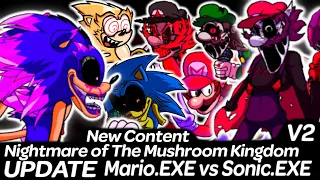 Sonic.exe vs Mario.exe - Nightmare of The Mushroom Kingdom V2 Update | Friday Night Funkin'