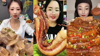 ASMR | Chinese people eat braised pork belly Chinese Mukbang #016 | Eating Pop