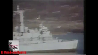 Argentinian Air Force attacking british ships