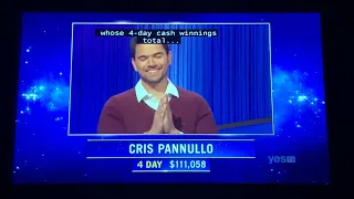 Jeopardy, intro - Cris Pannullo Day 5 (10/6/22)