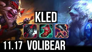 KLED vs VOLIBEAR (TOP) | 9/0/2, 3.8M mastery, 2300+ games, Legendary | BR Diamond | v11.17