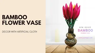 Natural Elegance: Bamboo Flower Vase with Handmade Artificial Flowers | Live Decoration Ideas