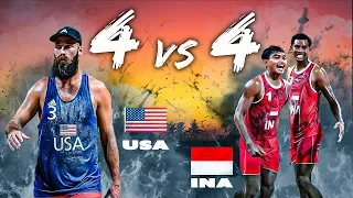 4 vs 4 Beach Volleyball USA vs INDONESIA | World Beach Games 2019