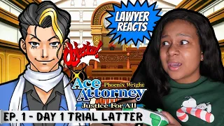 Real Lawyer Reacts to Phoenix Wright: Ace Attorney JFA | Ep 1 Day 1 Trial Latter The Lost Turnabout