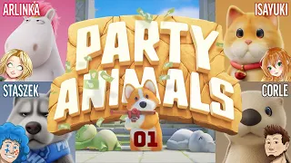 Party Animals PL #1 | Się naparzamy jak 4 lamy! (z @Corle1, @Arlinka i @IsaYuki)