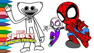 How To Draw SPIDEY and His Amazing Friends | Huggy Wuggy