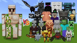 Iron Golem vs Every mob in Minecraft (Java Edition) - Minecraft 1.19 Iron Golem vs All Mobs