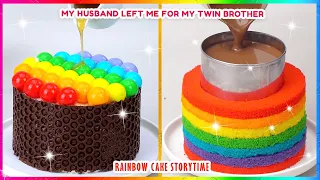 😵 MY HUSBAND LEFT ME FOR MY TWIN BROTHER 🌈 Top 10+ Satisfying Rainbow Cake Decorating Compilation