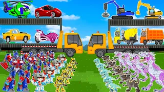 TRANSFORMERS 2D Vs. GODZILLA TRAIN: Robot Car JCB TOY CARTOON TOY HELICOPTER KA & Dinosaurs BEASTS??