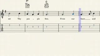 Come, Thou Long-Expected Jesus - Easy Guitar Sheet Music with Tabs & Chords