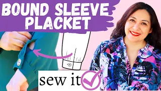 NEAT continuous bound sleeve placket. So DELICATE! you can do it too! Easy Tutorial.