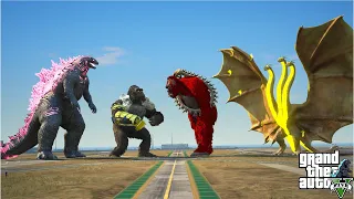 Godzilla x Kong vs ScarKing x King Ghidorah - GTA 5 Mods