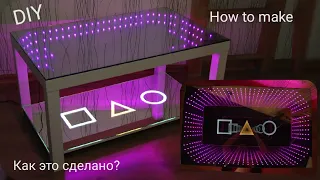 Как сделать 2 эффекта в одном столике бесконечное зеркало infinity mirror coffee table how to make