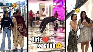 OMG 😱 girls reaction♥//flips in public😍//funny🤣 reaction//girls impressed😜//flips in elante mall🔥