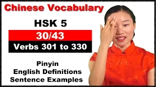 Learn Chinese HSK 5 Vocabulary with Pinyin and English Sentence Examples - Verbs 301 to 330 (30/43)