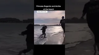 Meghan Not Happy Seeing Princess Eugenie and Prince Archie Playing On The Beach #shorts