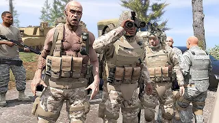 GTA 5 -🎖️ARMY Franklin, Michael and Trevor on Rescue Lamar Mission!(ARMY vs Gang Warfare)