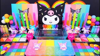 "Kuromi" Slime. Mixing Makeup into clear slime!  🌈ASMR🌈 #satisfying #슬라임(222)