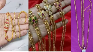 Latest Gold Chain Designs with Weight || Traditional Thali Chain Designs || 