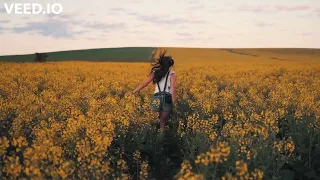 Woman Running on the Flower Field