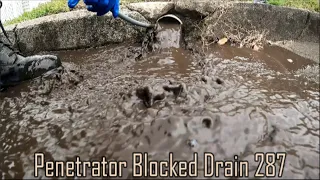 Blocked Drain 287 - EXPLOSIVE Drain Water With Mud & Tree Roots