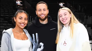 Paige Bueckers & Azzi Fudd meet Stephen Curry