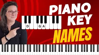 Learn Piano:  The Piano Key Names. Easiest way ever!!! Tutorial (Easy) HD