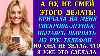 -А ну, не смей этого делать!-кричала на меня свекровь-лгунья, пытаясь вырвать из рук телефон.Но я...