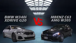 BMW M340i G20 Stage 2 XDrive 500hp VS Mercedes-Benz C63 AMG W205 Stage 2 RWD 600hp