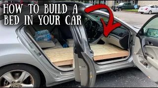 How to Build a Bed in Your Car for Living & Sleeping | Homeless & #CARLIFE (CHEAP!)