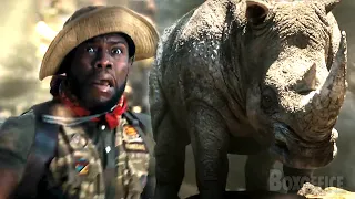 Kevin Hart es pisoteado por rinocerontes | Jumanji: En la selva | Clip en Español 🔥 4K