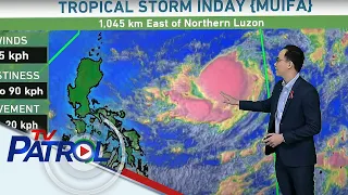 Nasa PAR na ang tropical storm Inday, nagpapaulan ang trough nito sa ilang bahagi ng PH | TV Patrol