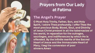 Five Powerful Prayers from Our Lady at Fatima -Prayer 3- The Angel's Prayer