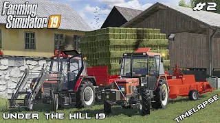 Baling and collection 225 small hay bales | Under the Hill 19 | Farming Simulator 19 | Episode 2