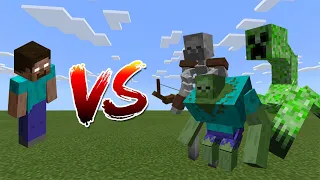 Herobrine vs Mutant Creatures - Minecraft PE / Bedrock Edition