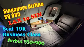 SQ35 LAX - SIN A350-900 Airbus Long Haul Business Class / Star Alliance Lounge Los Angeles