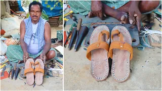Amazing Handmade Leather Sandal Making by Simple Tools | Footwear Sandals | Handcrafted Leather Work