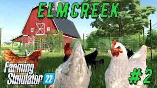 FS 22 - Поставил ДОМ.  Купил овец, кур и собаку. Поставил ТЕПЛИЦУ - Фермер в ELMCREEK # 2