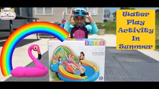 Intex Rainbow Ring Play Center Pool Setup and Play | Summer Fun | Water Play Outdoor Kids Pool