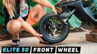 Honda Elite 50 Front Wheel Removal / Installation | Mitch's Scooter Stuff