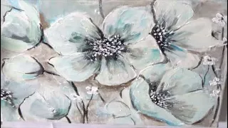 Acrylic painting for beginners/Simple flowers/Texture /MariArtHome