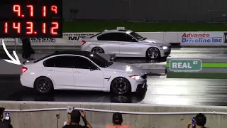 BMW M3 F80 World Record 1/4 Mile Pass For Stock Internals - 9.7 at 143 MPH!