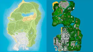 GTA 5 map VS GTA San Andreas map