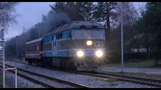 Дал медведя! ТЭП70 - 0229 с путемером близ ст. Лийва / Extreme smoke: TEP70 with measurement car