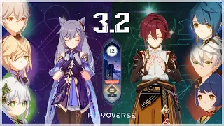 「 Spiral Abyss 3.2 」Floor 12 : C1 Keqing Aggravate/ Hypercarry + C3 Shikanoin Heizou